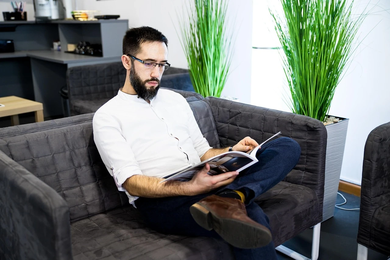 A man reading a book