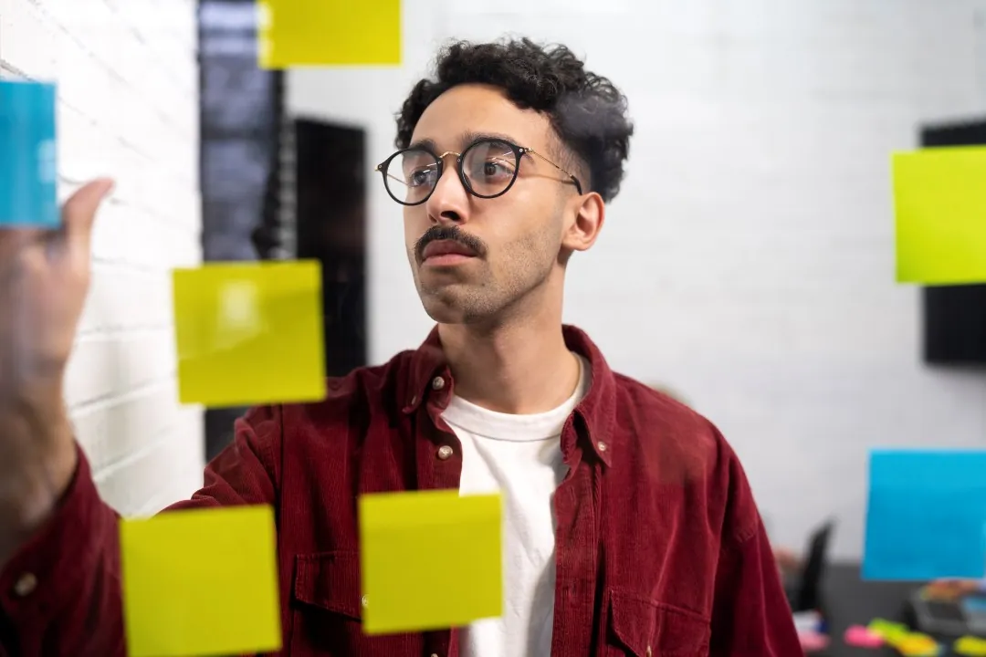 Man creating strategy for his client project