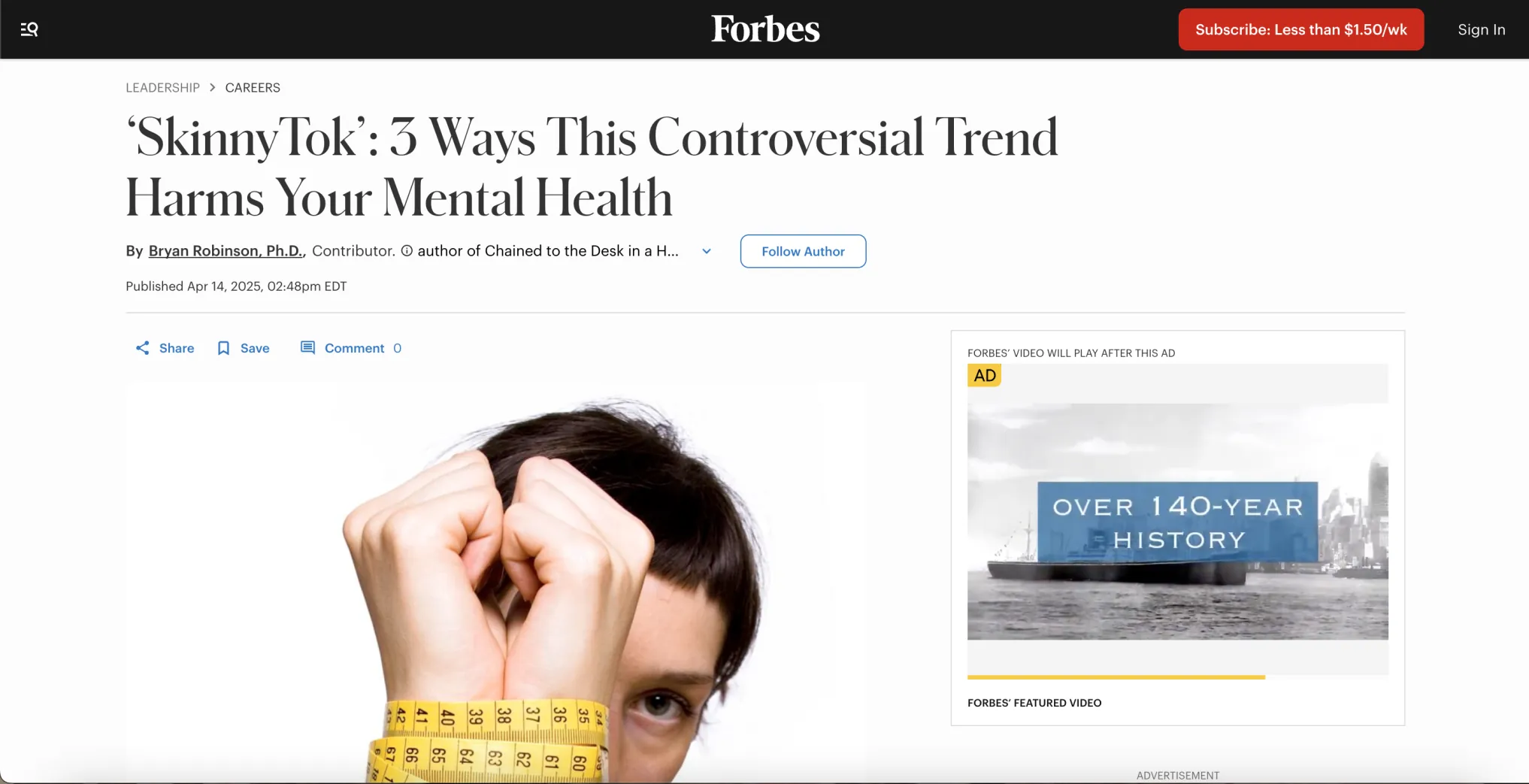 Bryan Robinson, Ph.D. ‘SkinnyTok’: 3 Ways This Controversial Trend Harms Your Mental Health